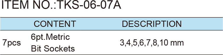 7pcs. 3/8”Dr. Bit Socket Wrench Set (圖1)