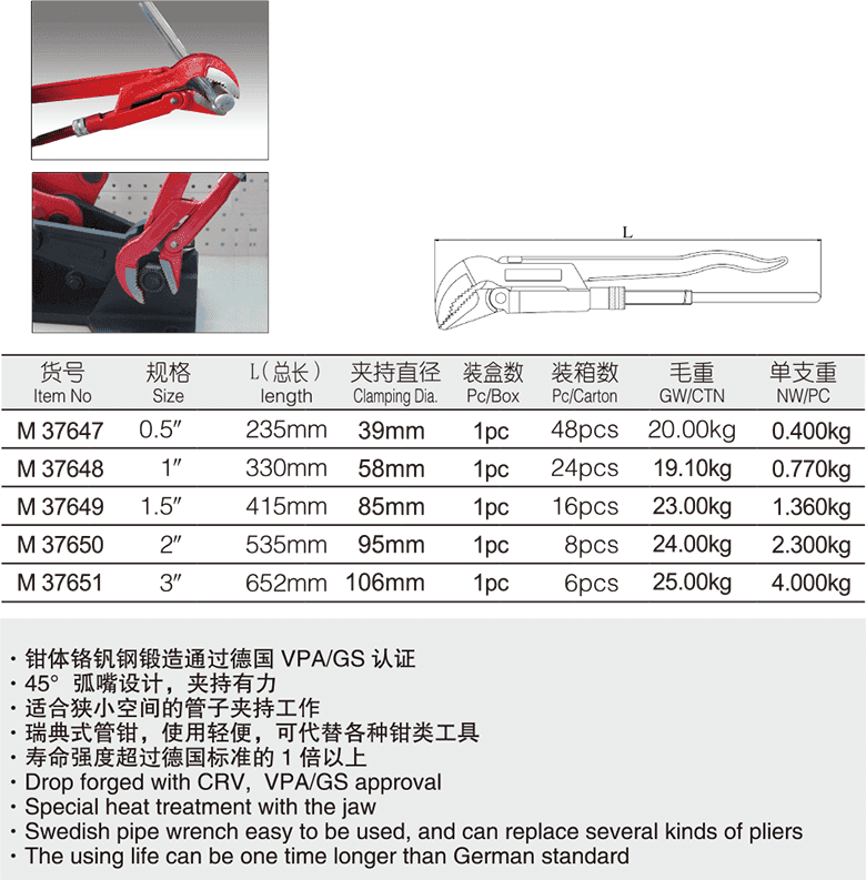 工業(yè)級(jí)45°弧嘴鷹嘴鉗(圖1)