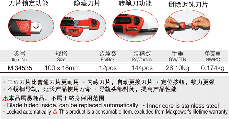 雙色柄五連發(fā)美工刀(圖1)