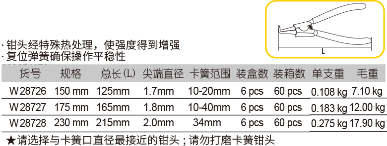 軸用彎嘴卡簧鉗(圖1)